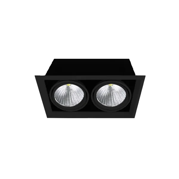 2x30W/4000K 4800Lm / Чёрный / FL-LED Grille-111-2 - Светодиодный карданный светильник FOTON LIGHTING