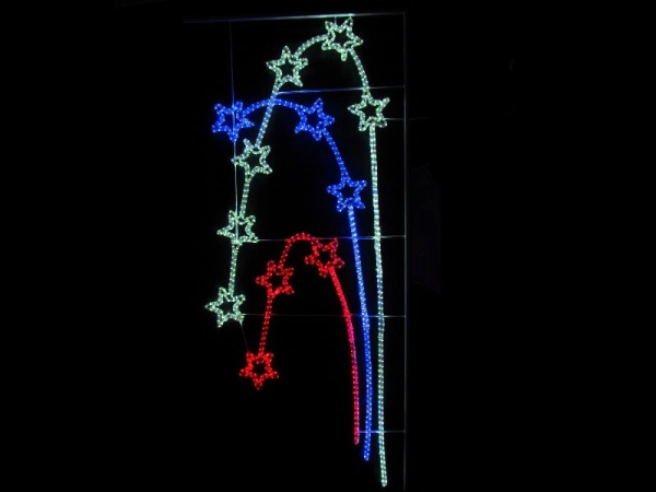 Световая консоль Букет звезд белый синий красный постоянное свечение 250х112 240V триколор