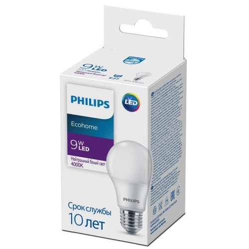 Philips LEDEcohome LEDBulb 9-80W E27 840 220V A60 720lm 929002299017 светодиодная  лампа